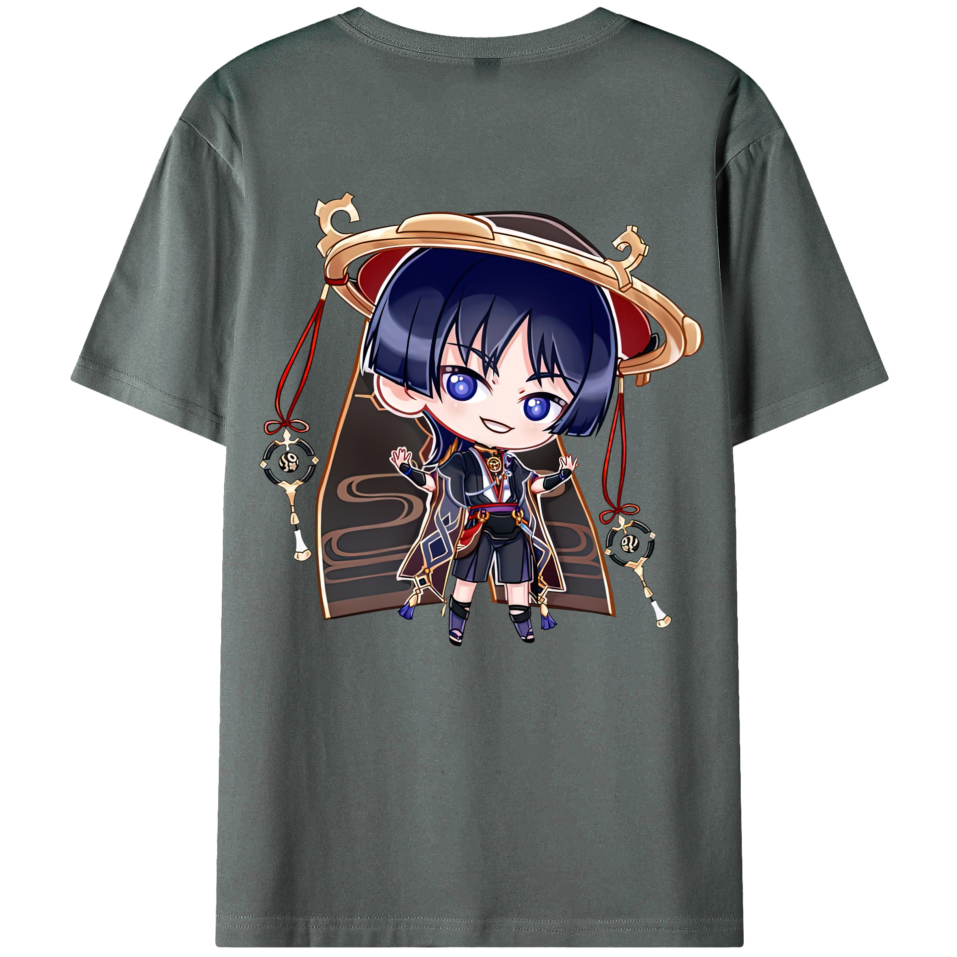げんし神 さんペい genshin Sanpei 綿100％ メンズ半袖Tシャツ（バックプリント） 通気性